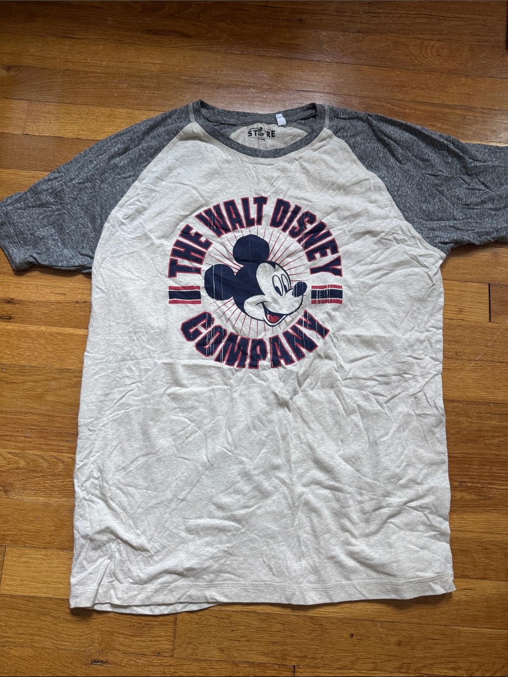 Mickey Raglan Tee - White & Gray